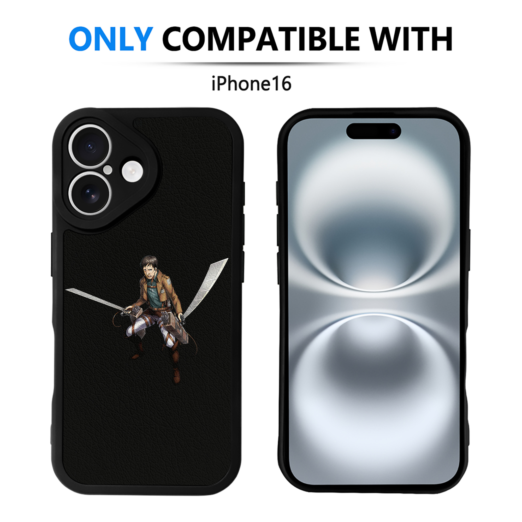 （画像用） 進撃の巨人 Attack on Titan 【iPhone 16シリーズ対応】シリコンスマホケース（レザー調） 材質：シリコン